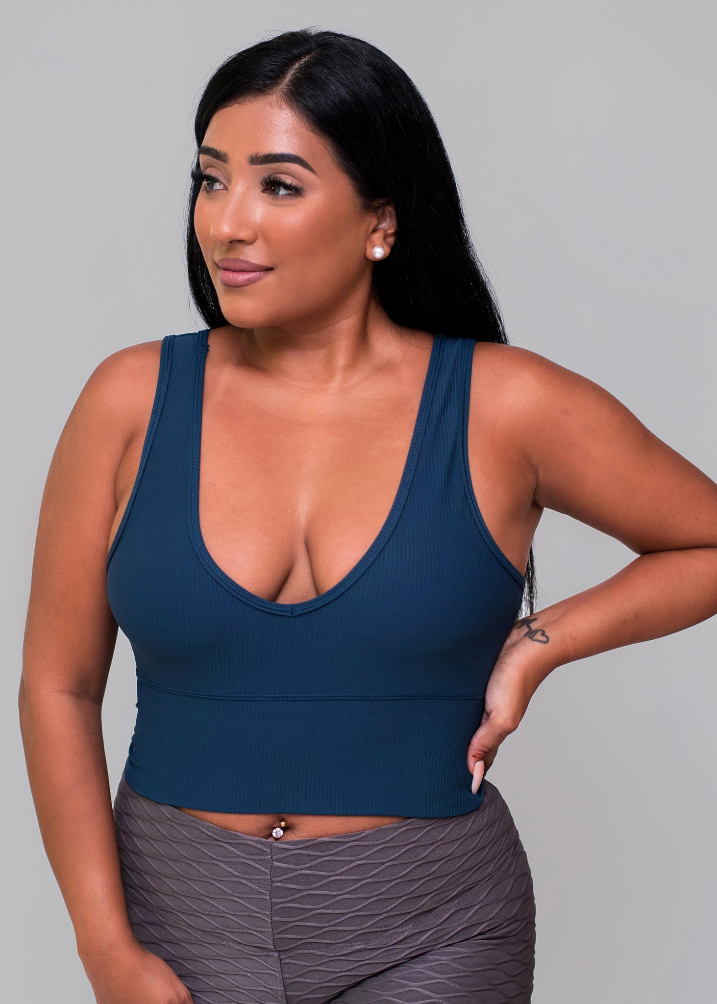 Ribbed Crop Top Light Support