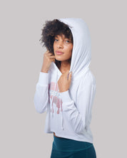 Sparkled Lips Light Cropped Hoodie